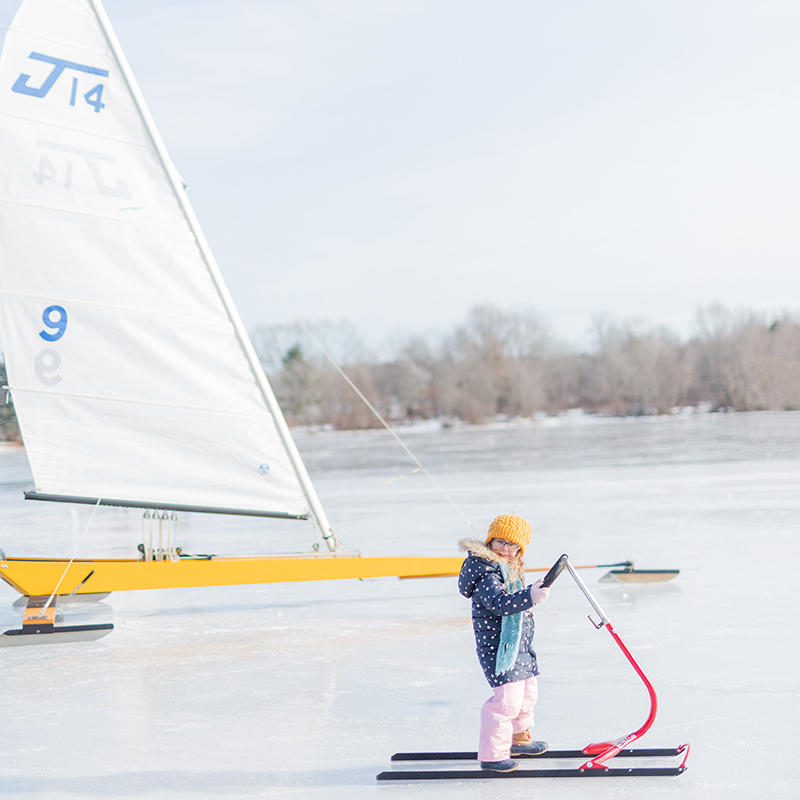 Winter in Connecticut: Lucy's first time on the ice